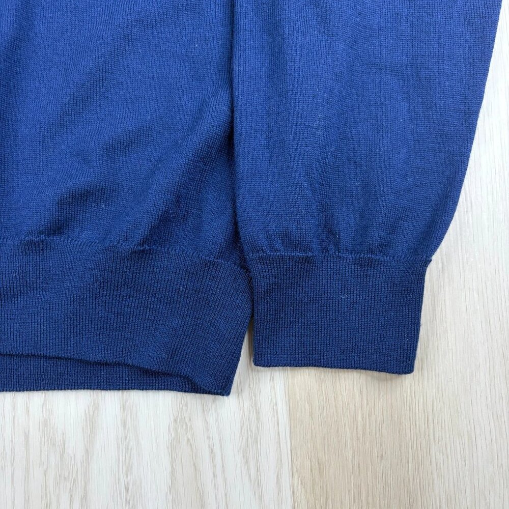 Mott & Bow Mens Blue V-Neck Merino Wool Stretch Long Sleeve Sweater Size XL - Picture 2 of 9
